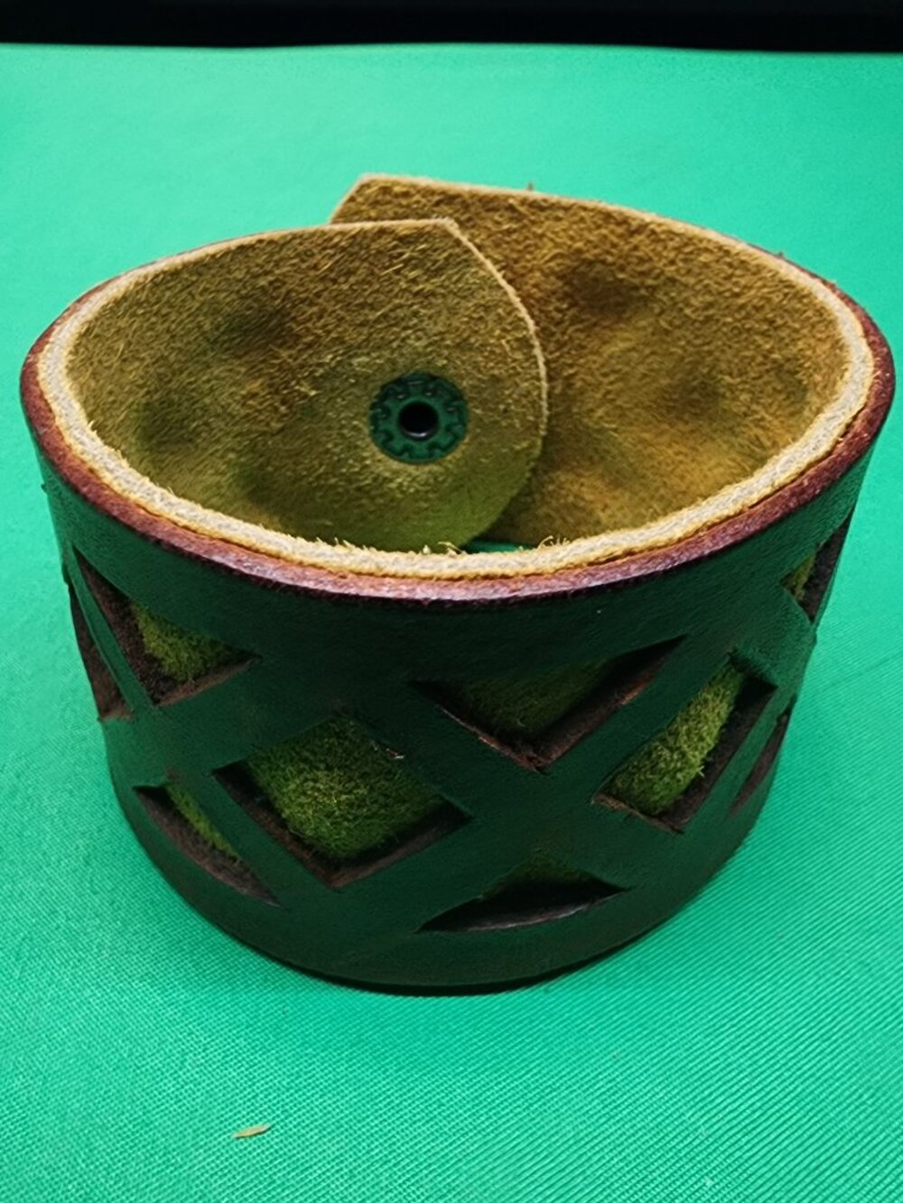 Handmade Leather and Suede Bracelet - Picture 3 of 9